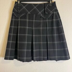 LOFT Gray Pleated A-Line Mini Skirt for Work